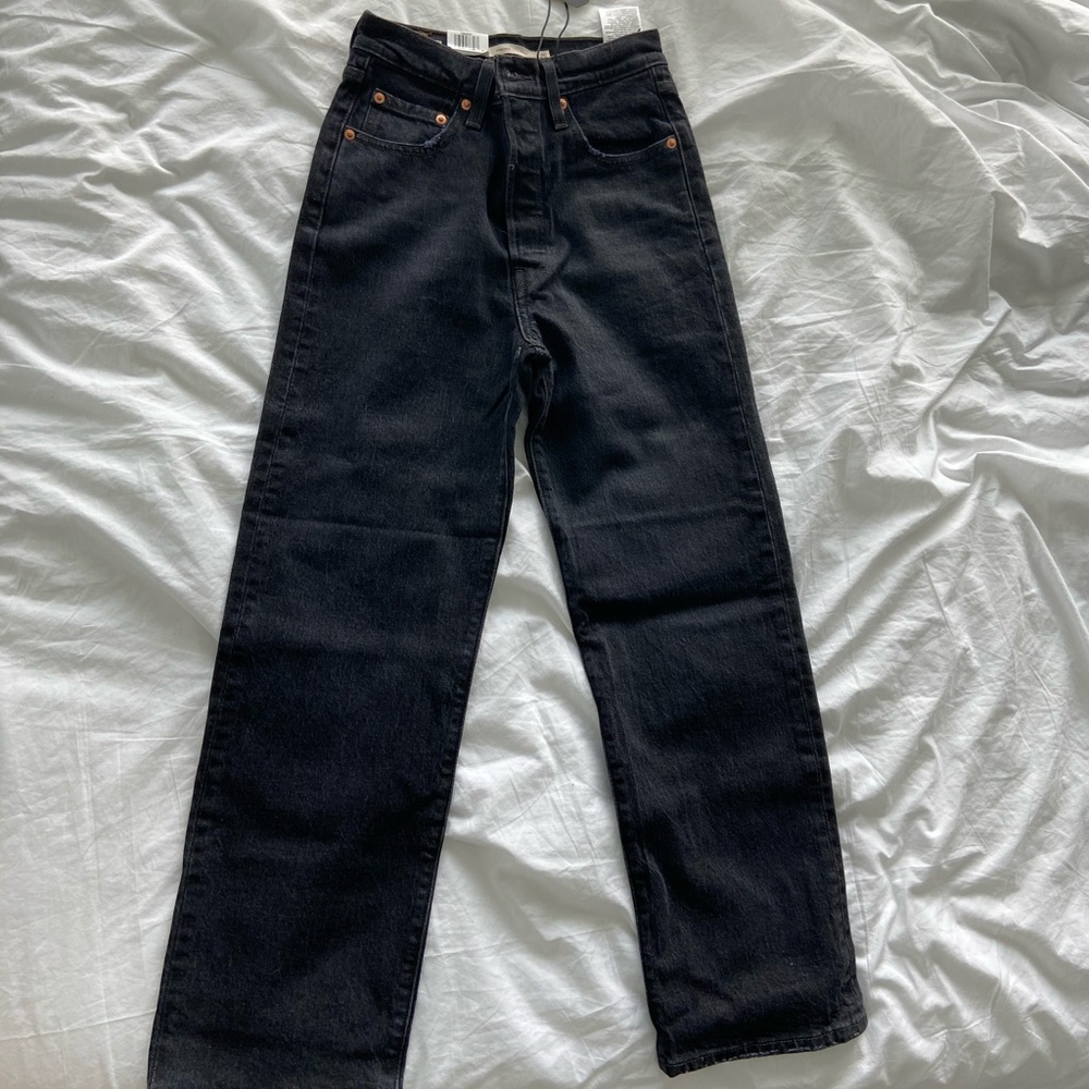 Black Ribcage High Rise Jeans